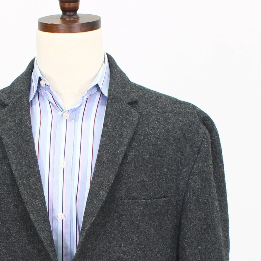 Kenneth Cole 46L Gray Solid 2-Button Sport Coat Blazer Jacket T722